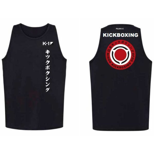 Camiseta Tirante Algodon Kickboxing Negro